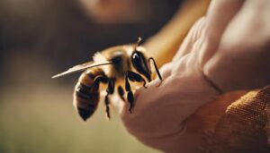 bee stinging through clothing
