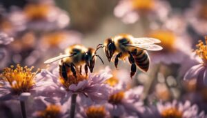 busy bees decorating trees