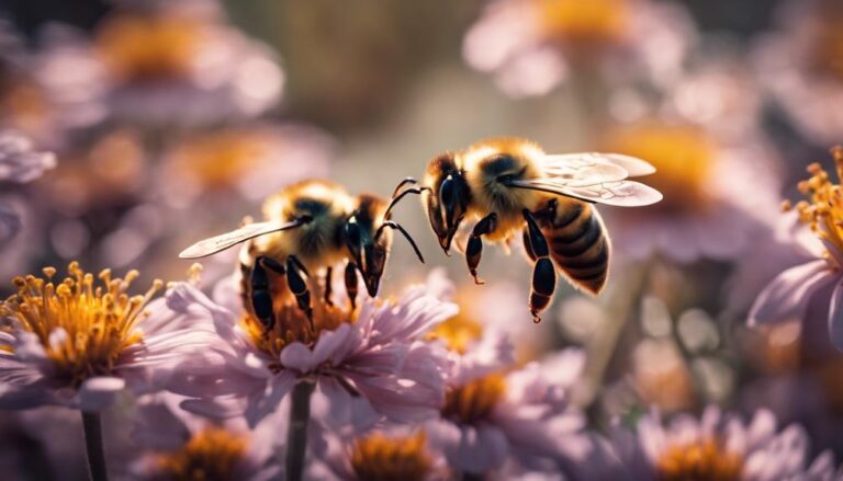 busy bees decorating trees
