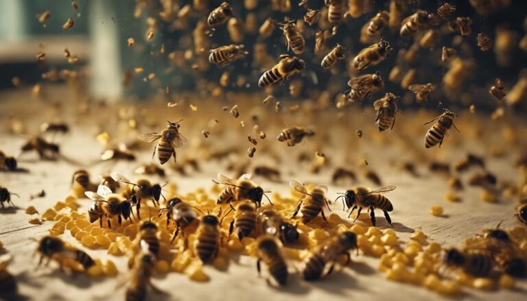busy bees leaving hive