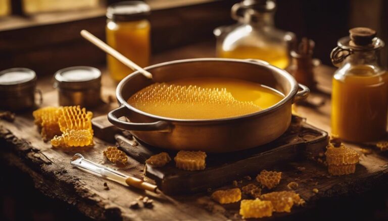 melting beeswax for crafting